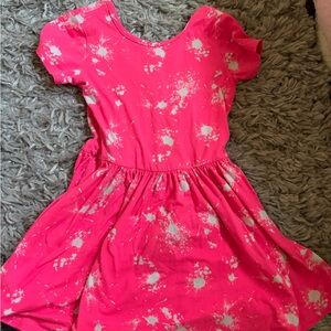Vibrant Pink Splatter Kids Dress